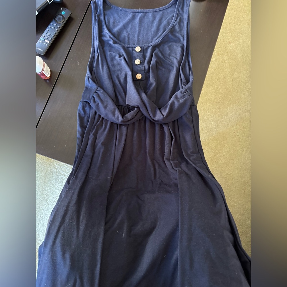 SHEIN Maternity Navy Button  Dress